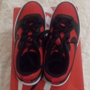 Nike Red and Black court bourough Low-Top Sneakers